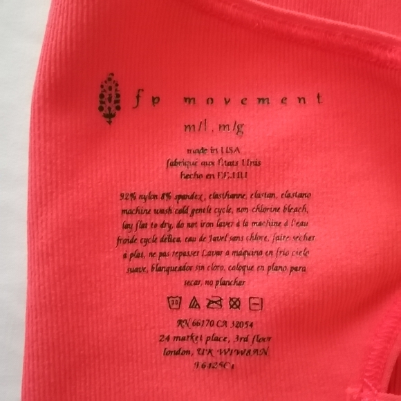 Free People Movement Strappy Back Cropped Tank Ribbed Neon Raspberry M/L (6-10) - Picture 11 of 15
